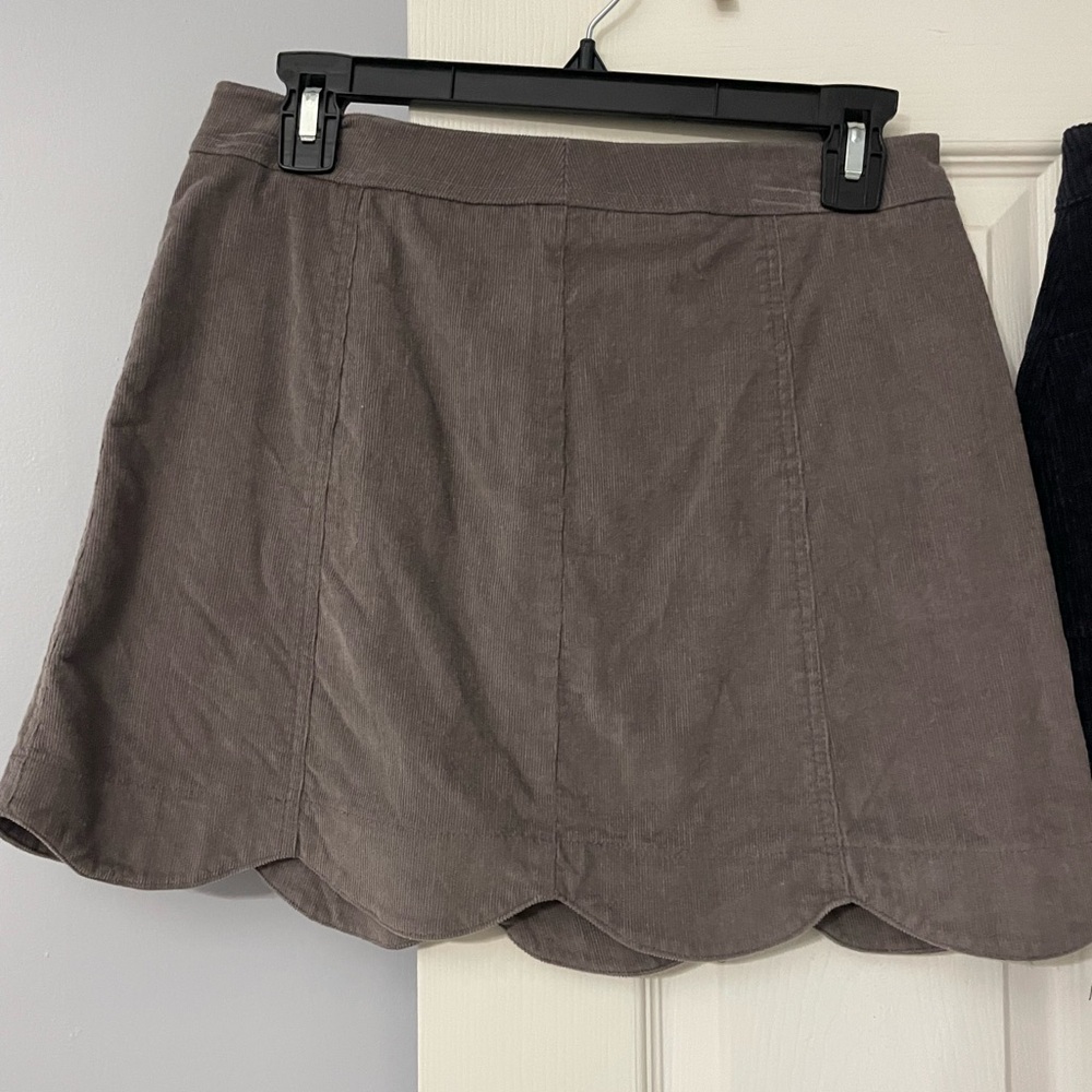 tan/brown velvet skirt